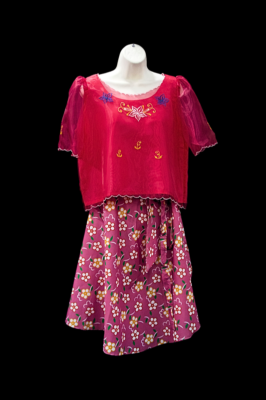 Adult Baro’t Saya Costume - Pink Floral