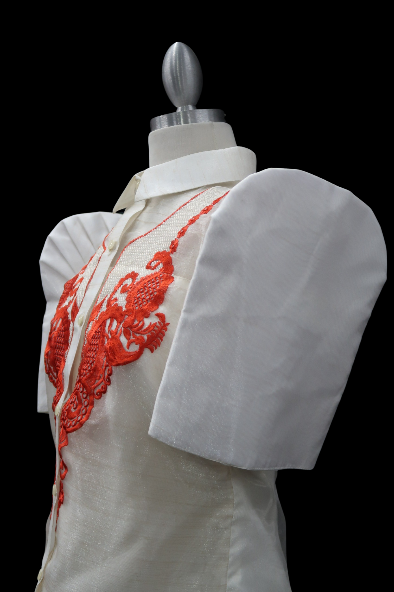 Mestiza Barong Blouse - Beige/Red