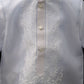 Kids Twine Barong - White & White Organza