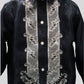 Kids Barong 'Twine' - Black/Beige Organza