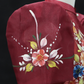 Hand Painted Single Button Bolero - Burgundy