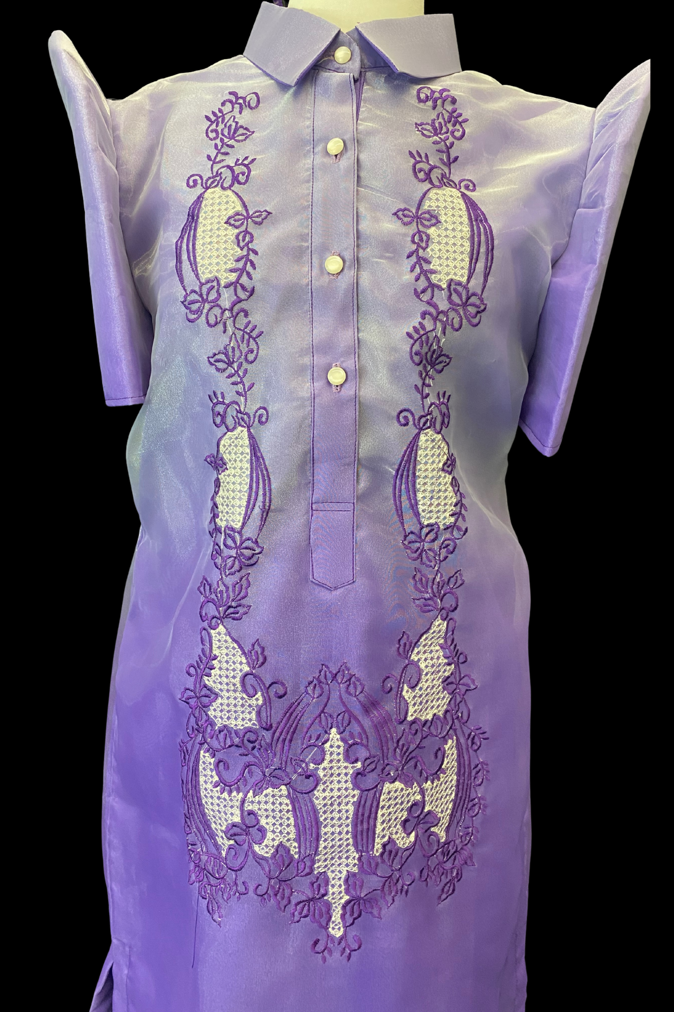 Purple Mestiza Barong Dress