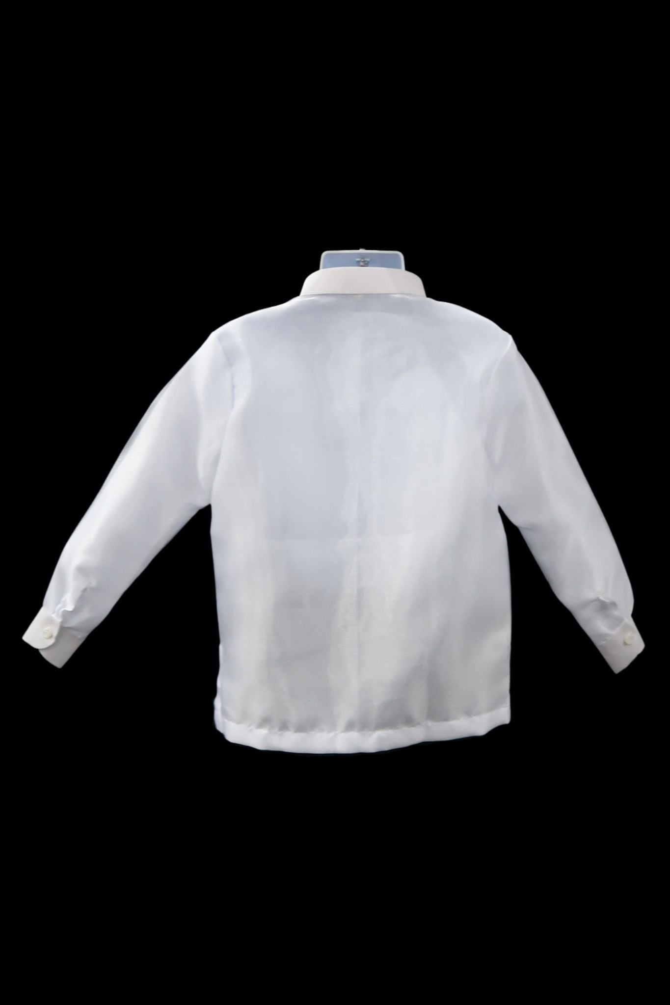 Kids Twine Barong - White & Beige Organza
