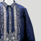 Navy Blue & Silver Organza Barong