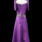 Metallic Gazar Overlap Gown - Royal Purple