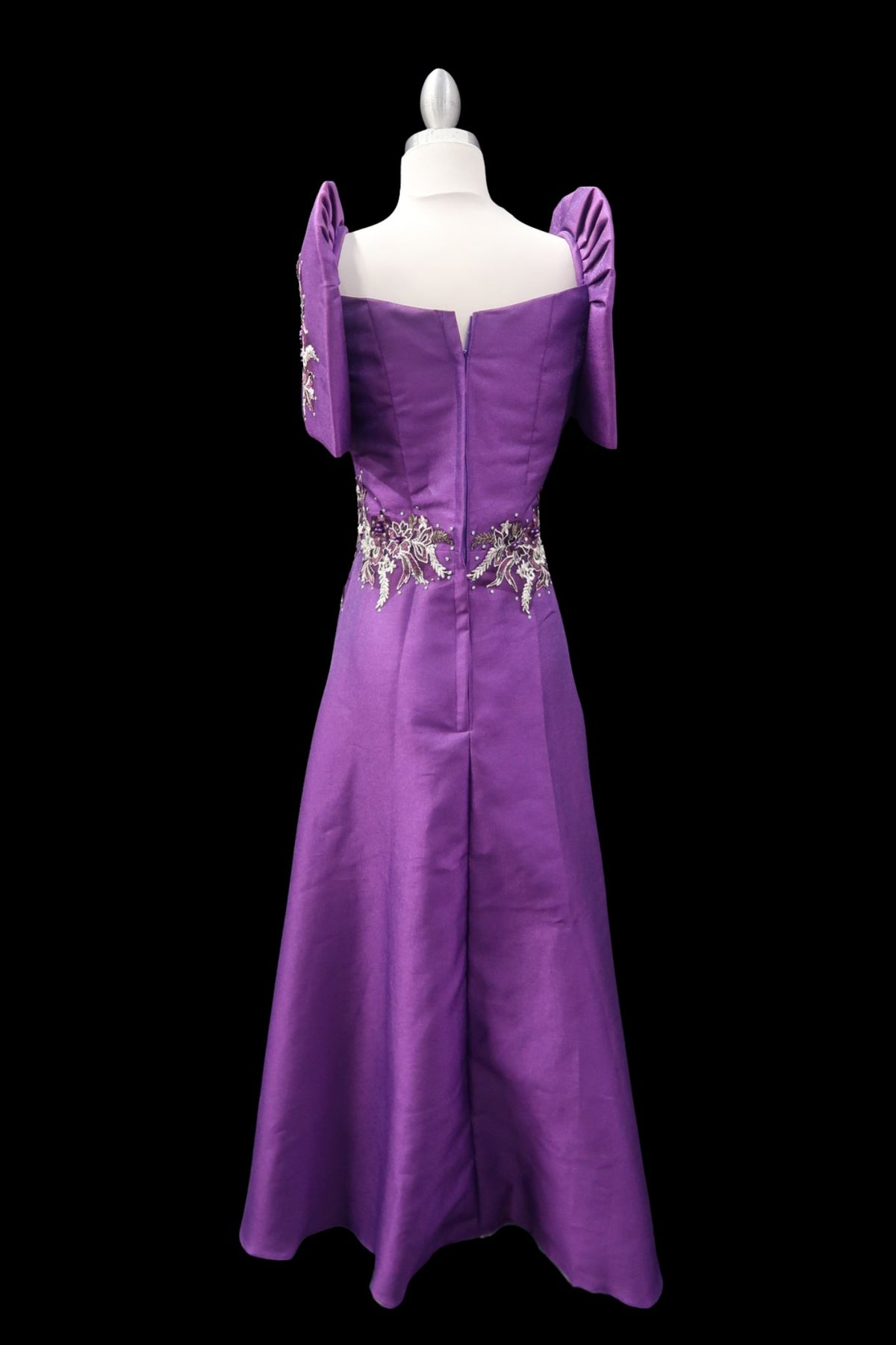 Metallic Gazar Overlap Gown - Royal Purple