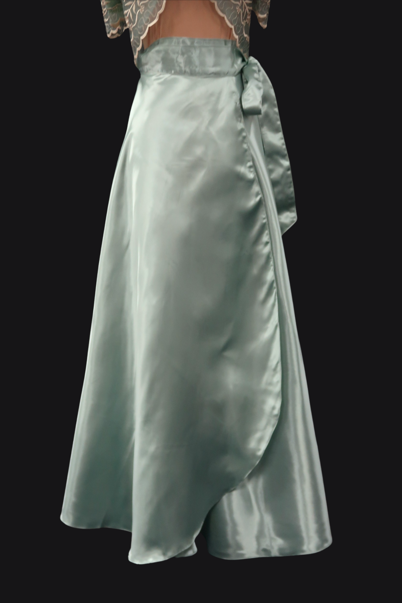 Satin Wrap Skirt - Sage Green