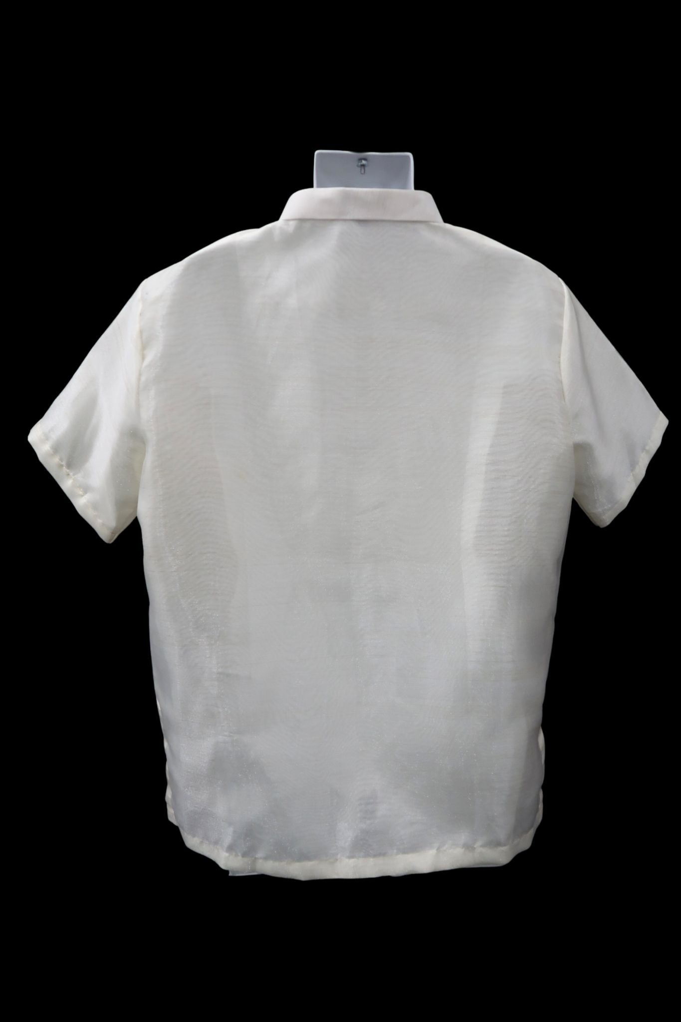 Diamond Short Sleeve Barong - Traditional Pina Organza