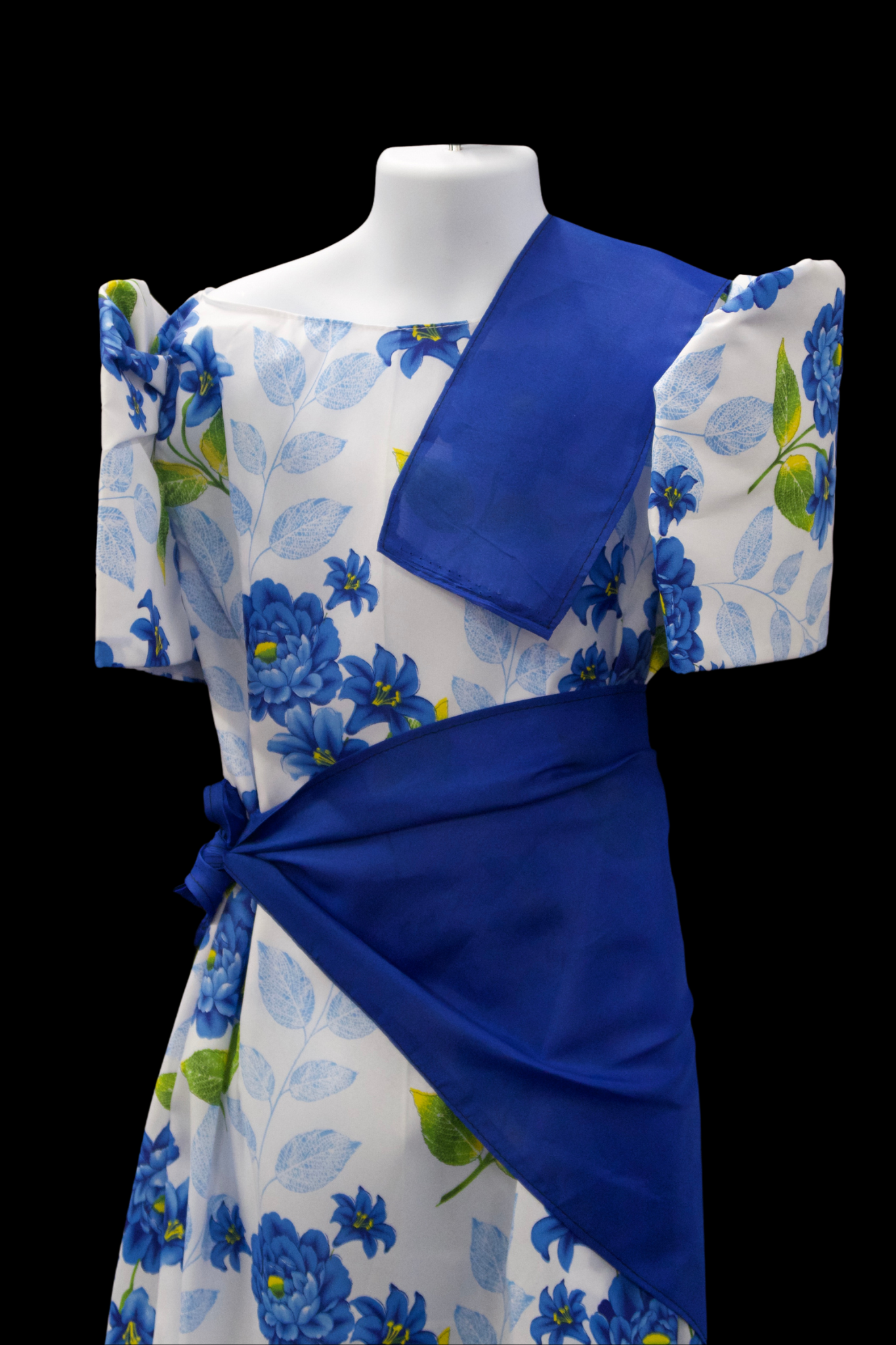 Girl's Balintawak Floral Dress - Blue