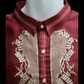 Burgundy Organza Barong - 02