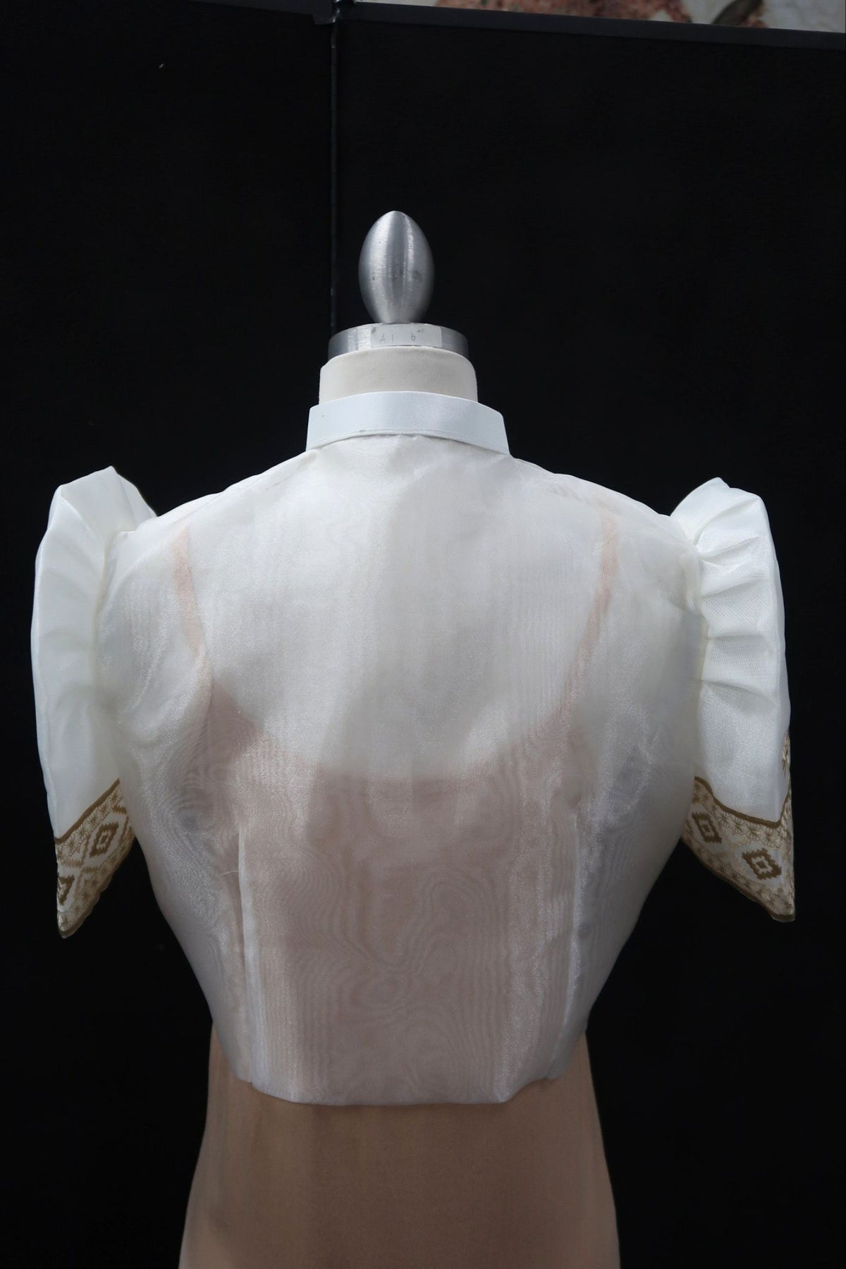 Amara Single Button Tulle Bolero - Ivory/Beige