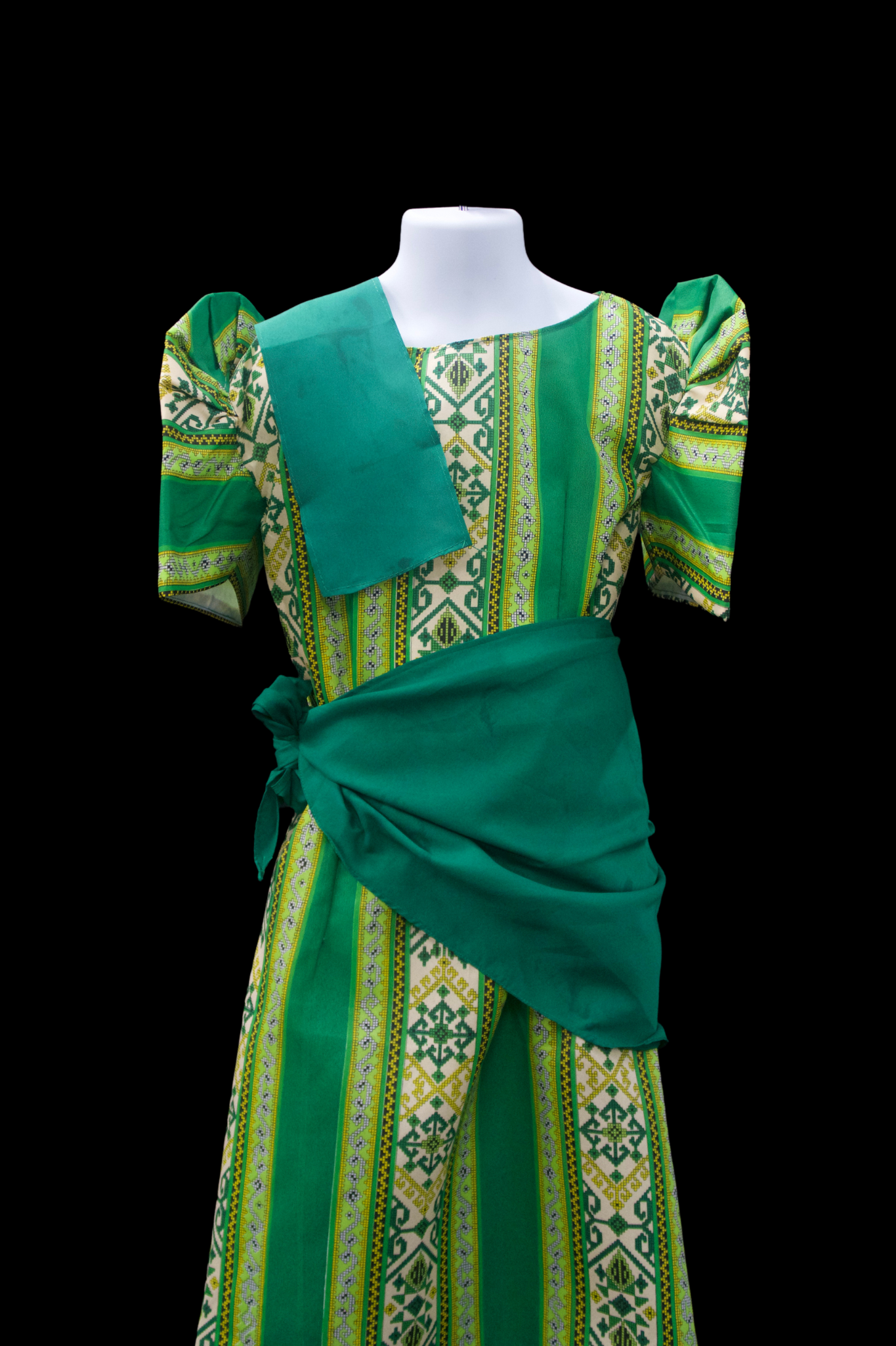 Girl's Balintawak Tribal Dress - Green