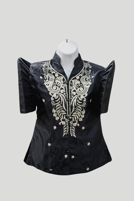 Mestiza Barong Blouse - Black
