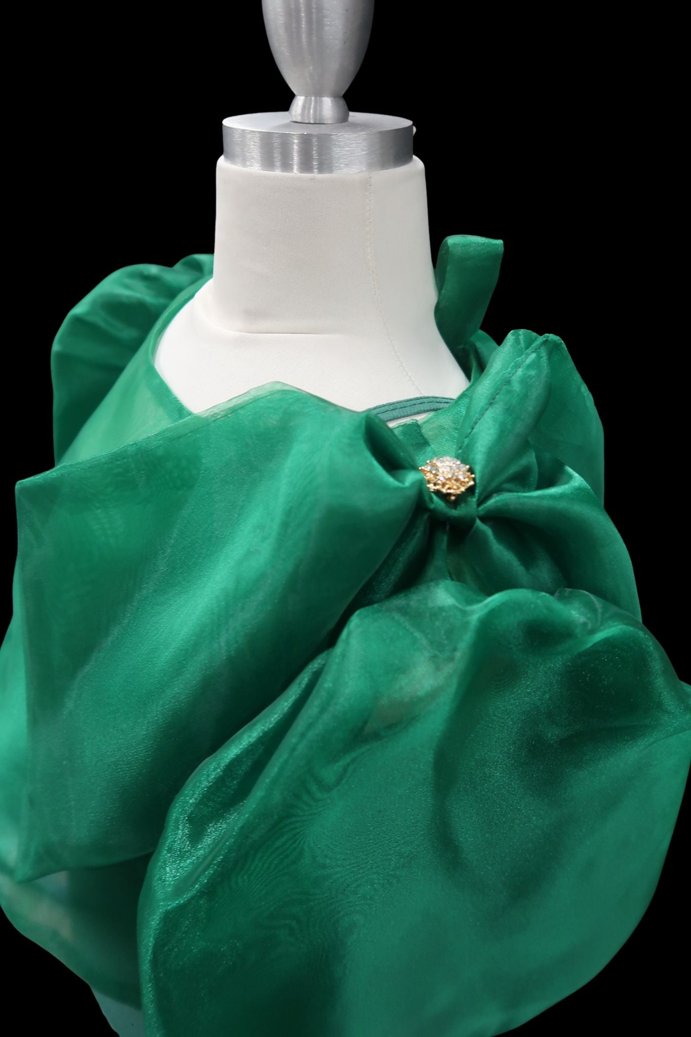 Mara Blouse w/ Bow - Emerald Green