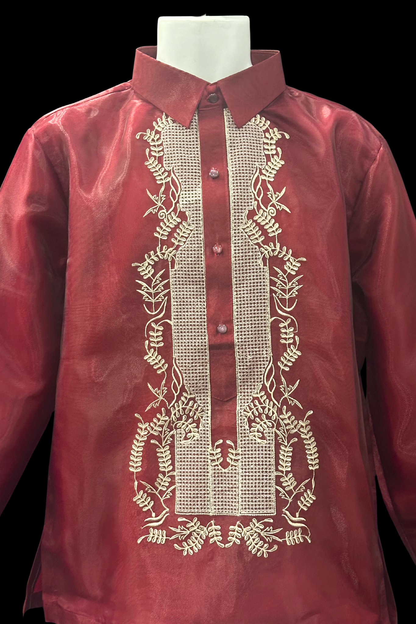 Alab Barong - Burgundy Organza