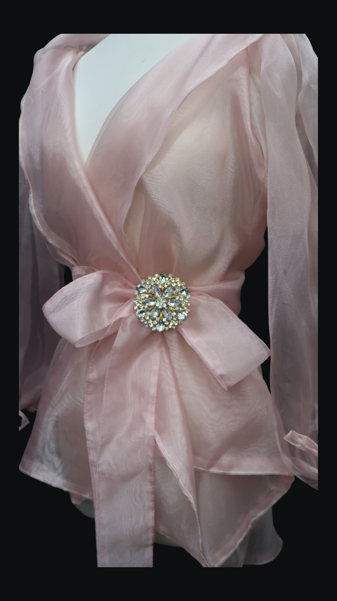 Blush Pink Organza Panuelo