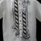 Barber Short Sleeve Barong - Beige & Black Organza