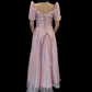 Light Pink Mestiza Satin Gown w/ 3D Lace