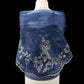 Navy & Beige Embroidered Alampay - Signature Drape (68")