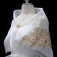 Lace Applique Panuelo - Ivory & Beige
