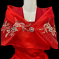 Lace Applique Panuelo - Red