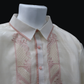 Beige & Old Rose Organza Barong - Aldin 3