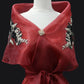 Lace Applique Panuelo - Burgundy & Black