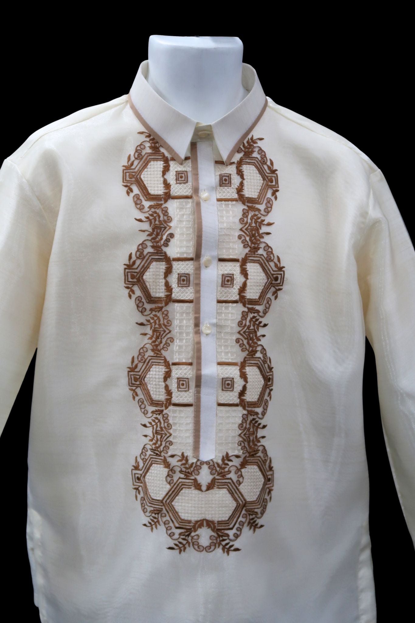 Kala Barong - Beige and Brown Organza