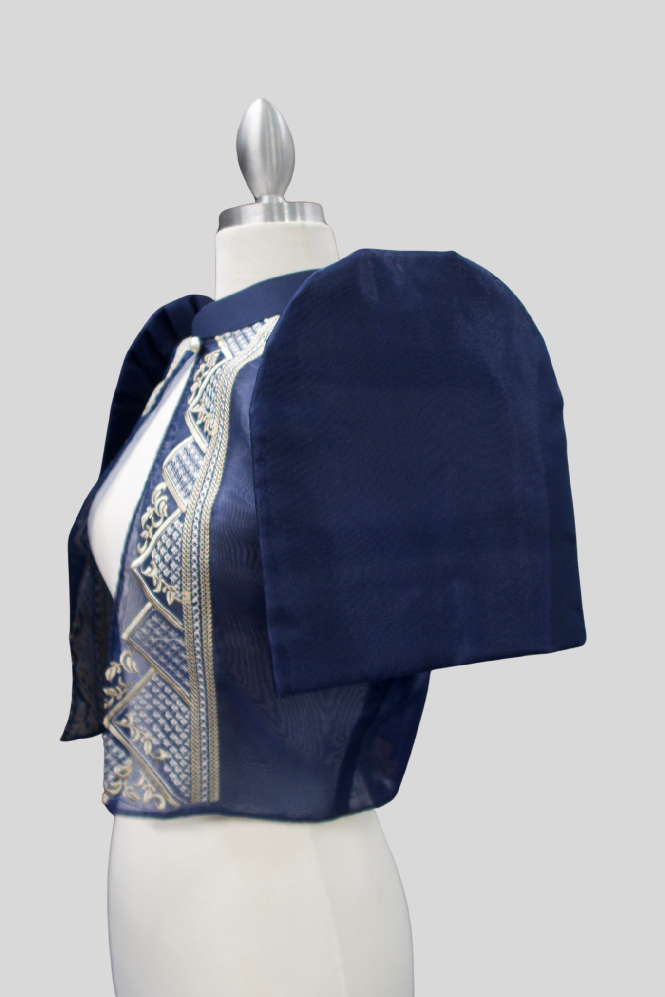 Diamond Single Button Bolero - Navy Blue