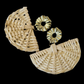 Pamaypay Rattan Earrings - Beige