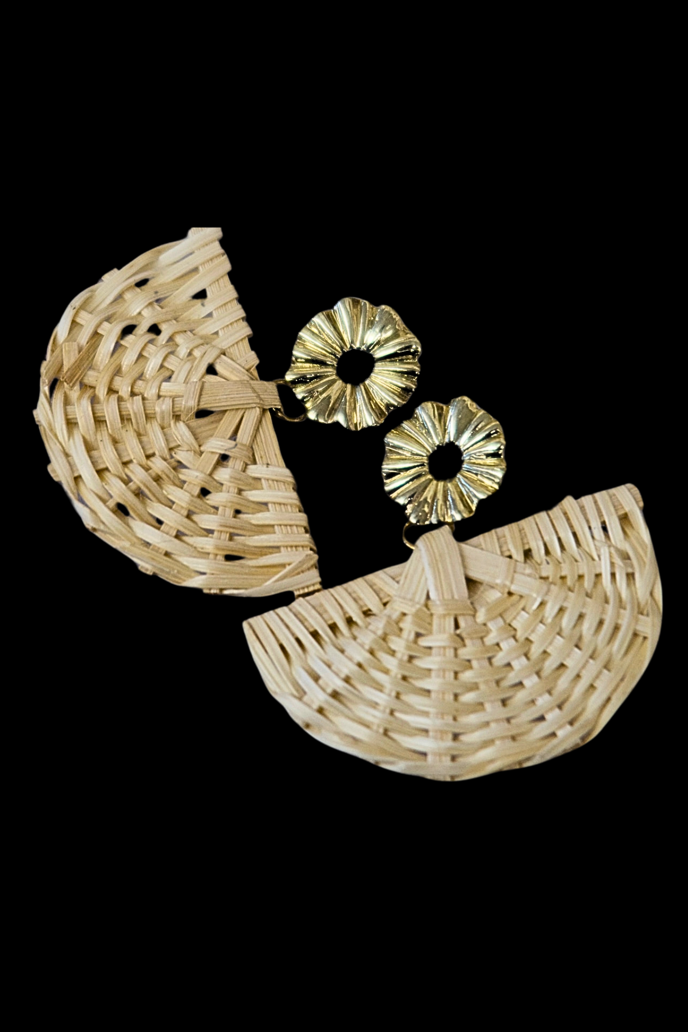 Pamaypay Rattan Earrings - Beige