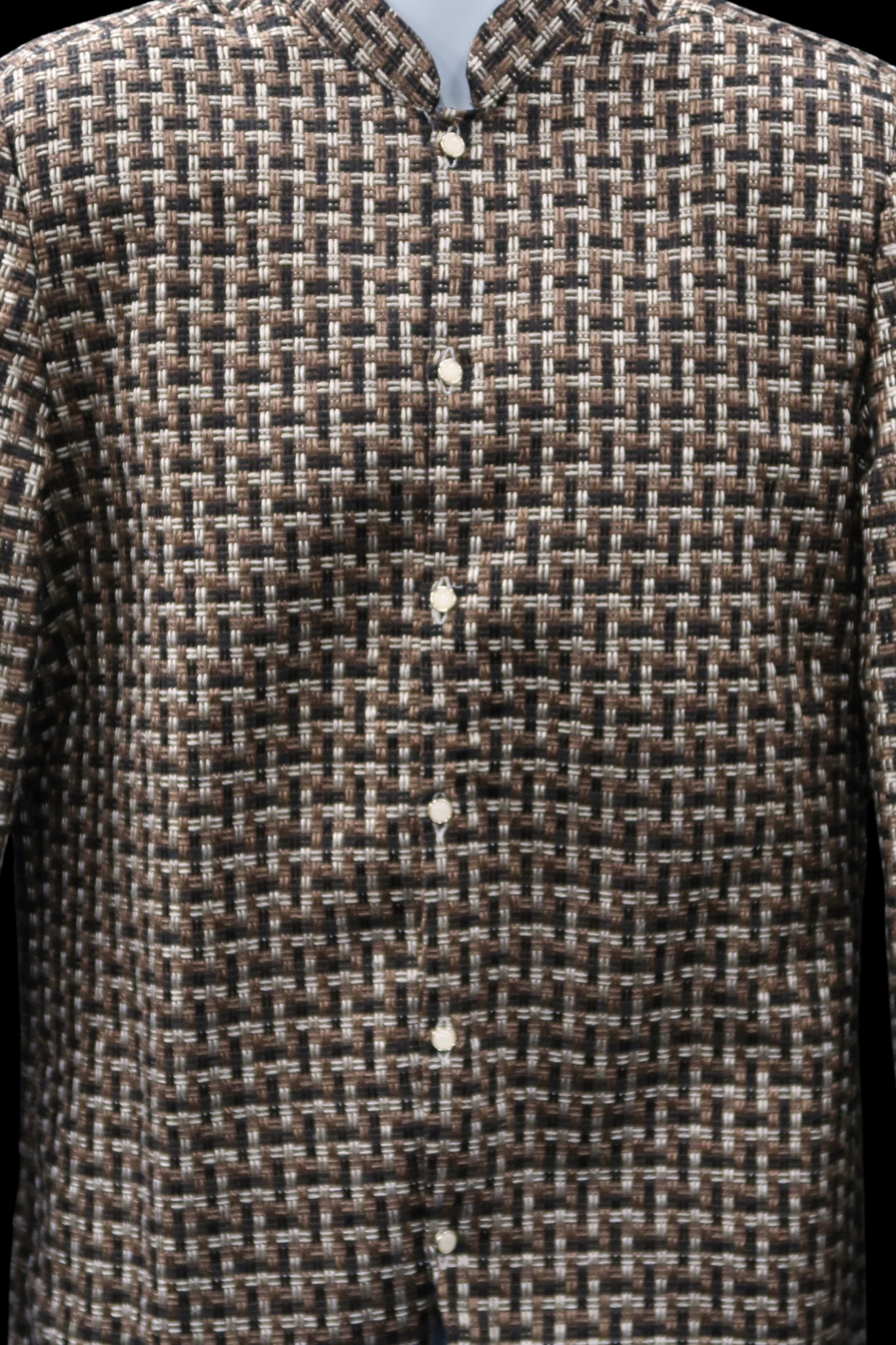 Banig Coat Barong - Brown & Black