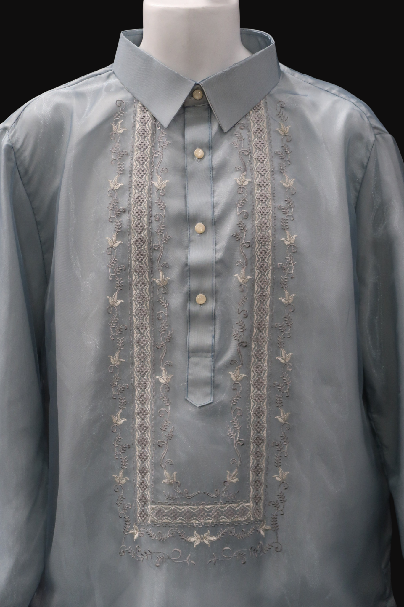 Light Gray Organza Barong - Sombra