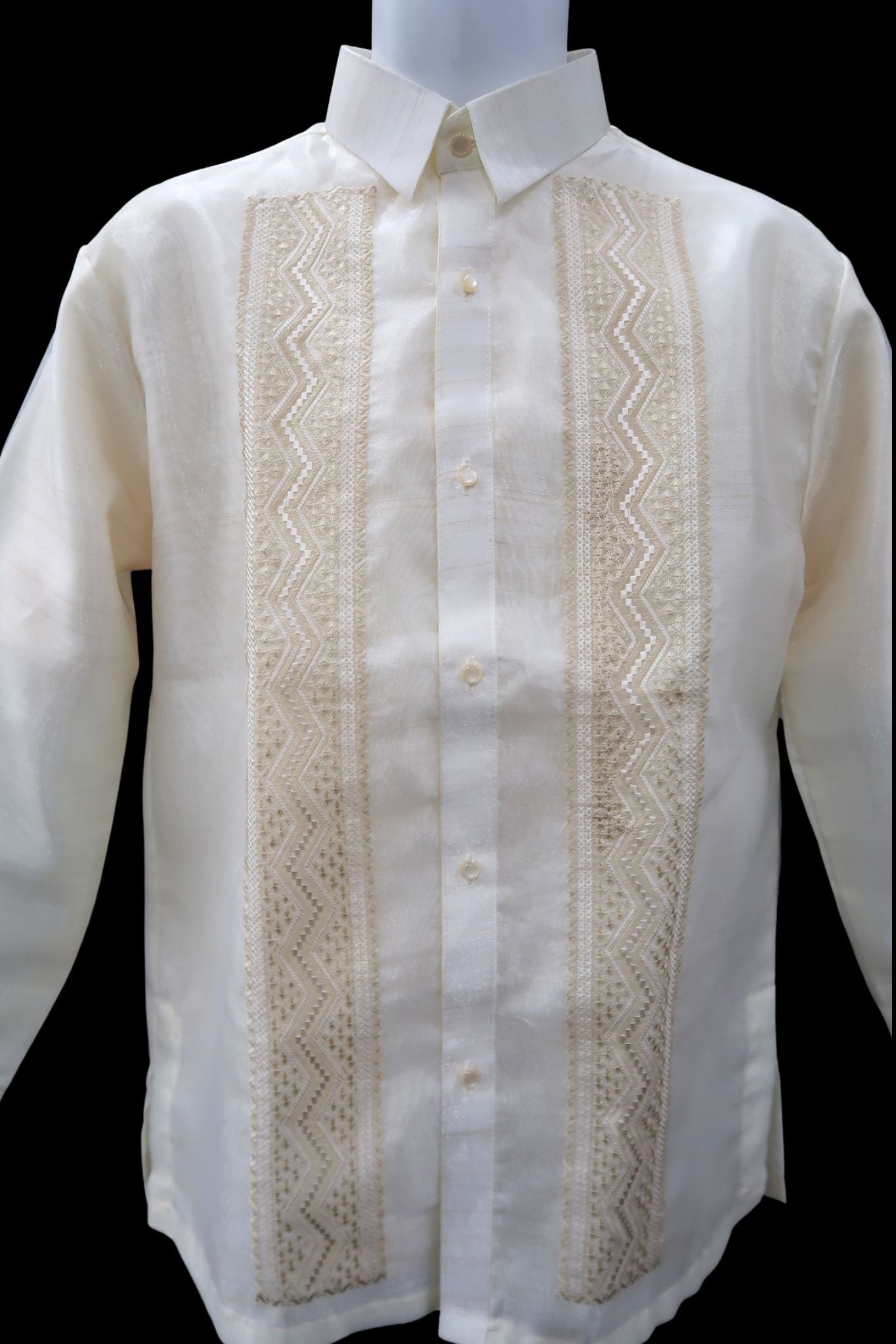 Palitan Barong - Traditional Beige Pina Organza
