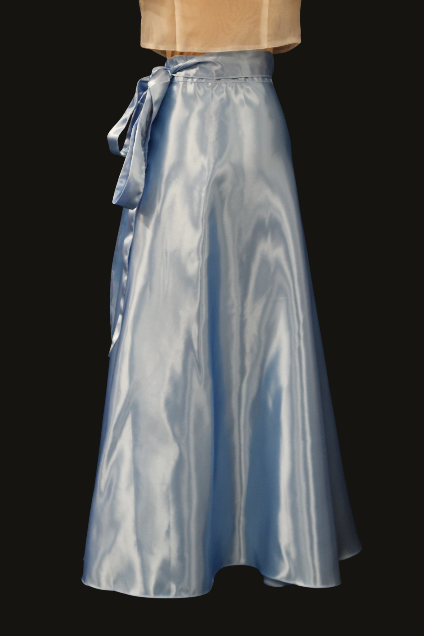 Satin Wrap Skirt - Sky Blue