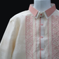 Beige & Old Rose Organza Barong - Linya