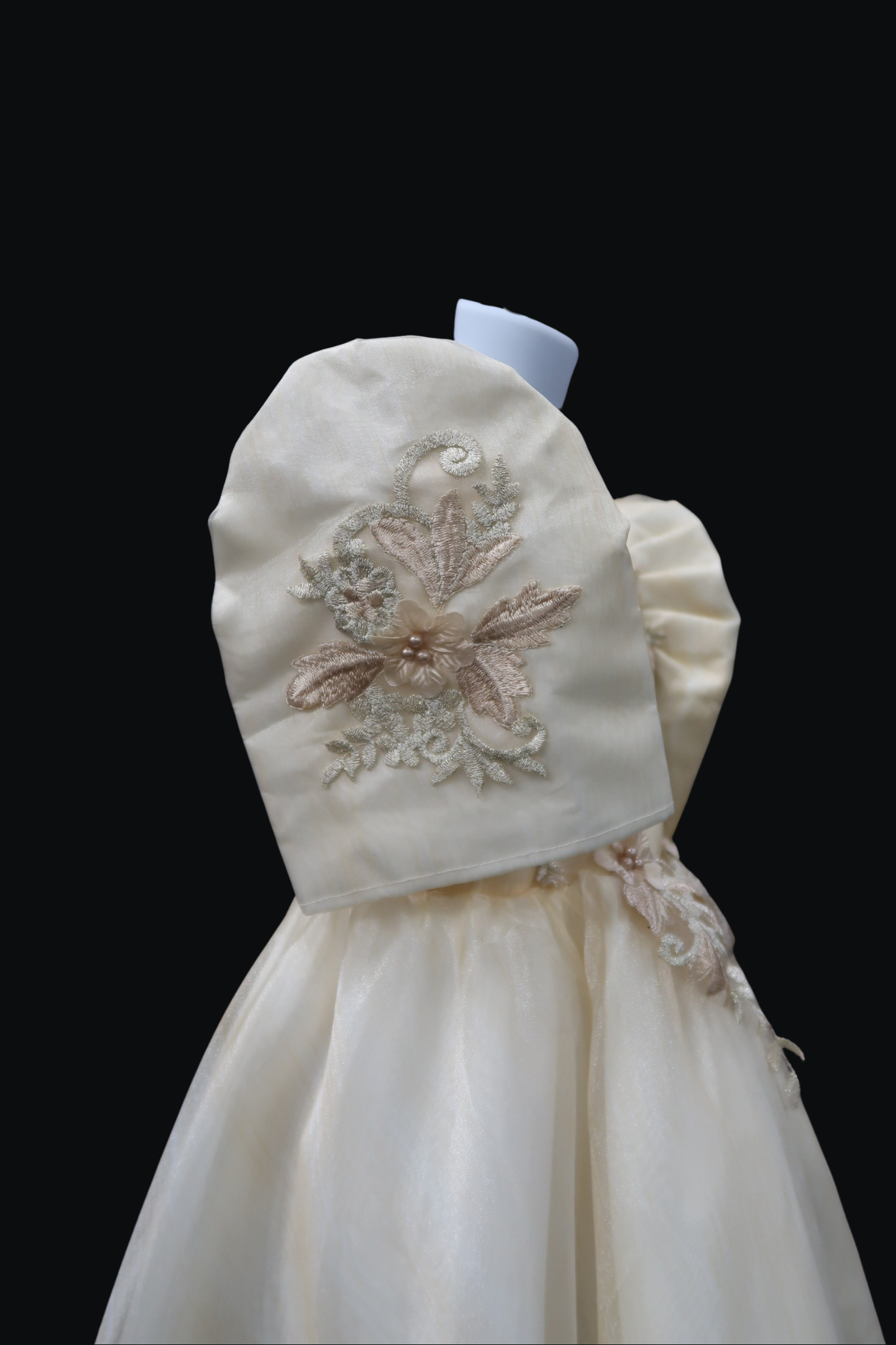 Girl's Lace Filipiniana Ball Gown - Beige