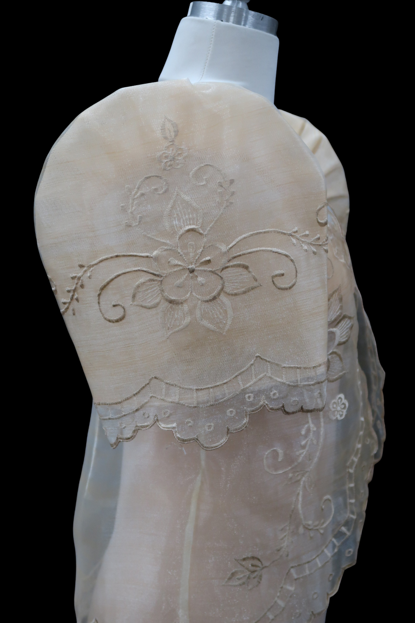 Lace Bolero Blazer - Pina Beige Organza
