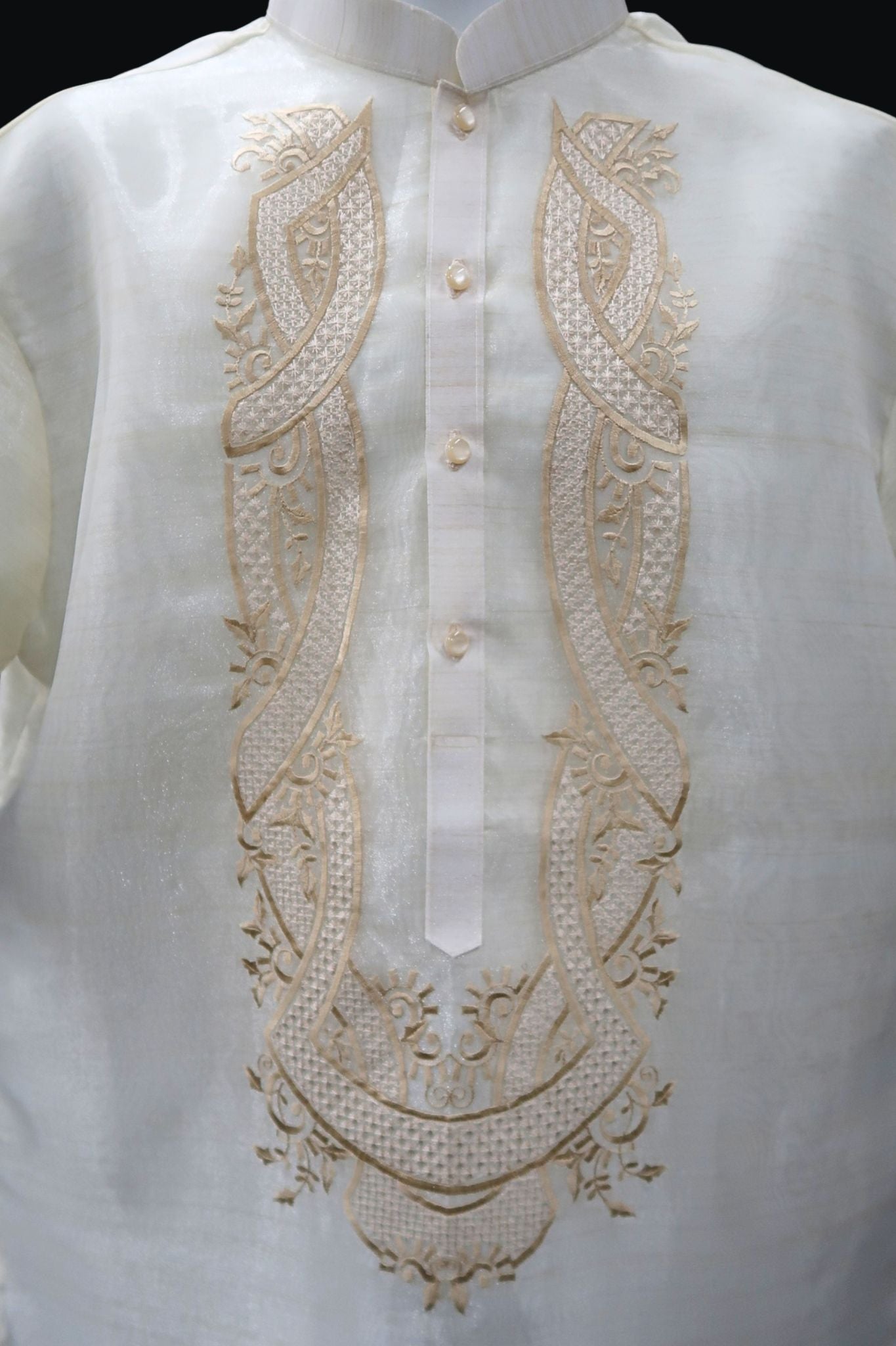 Hiraya Short Sleeve Barong - Traditional Pina Organza
