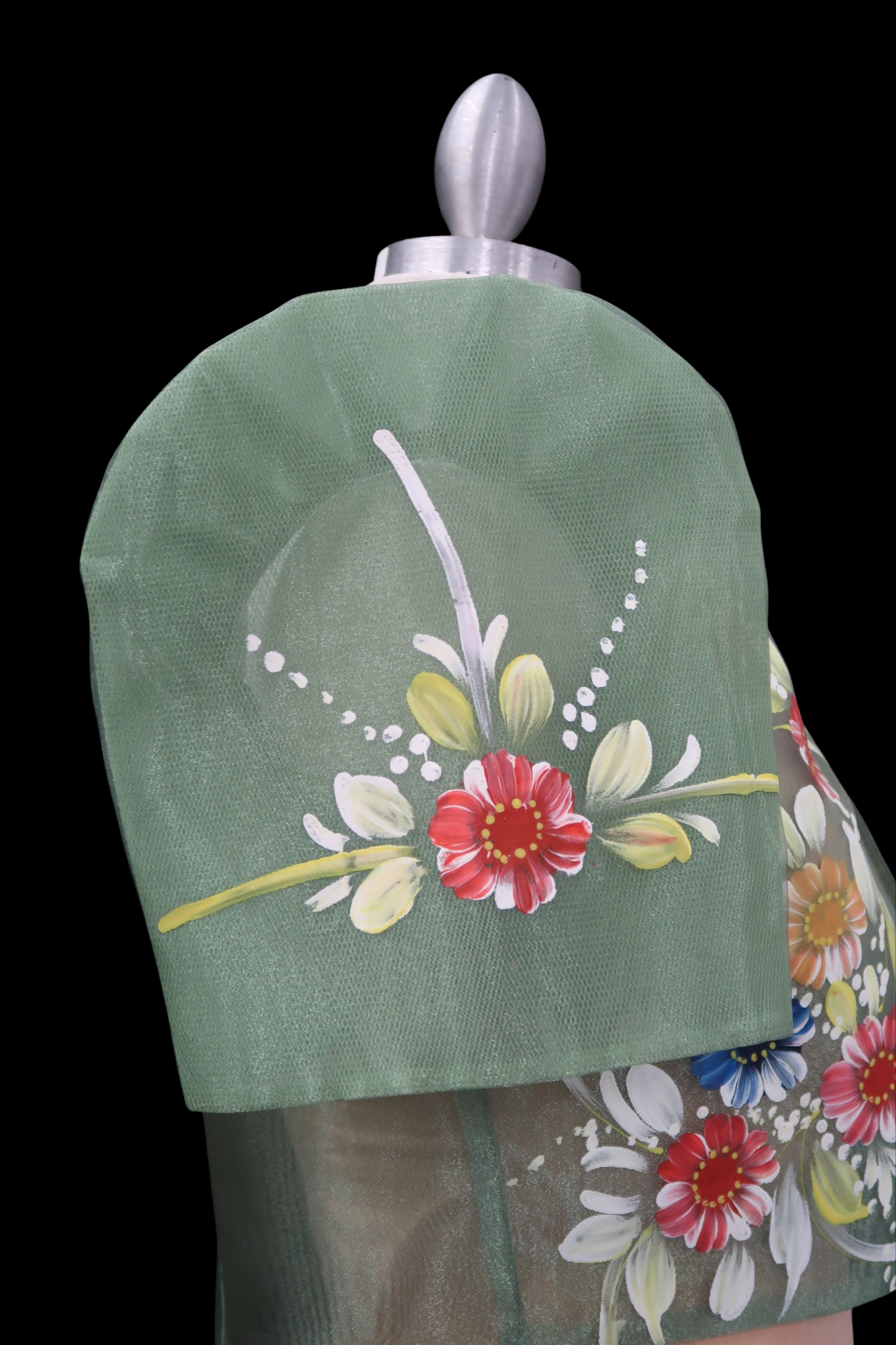 Hand Painted Single Button Bolero - Sage Green