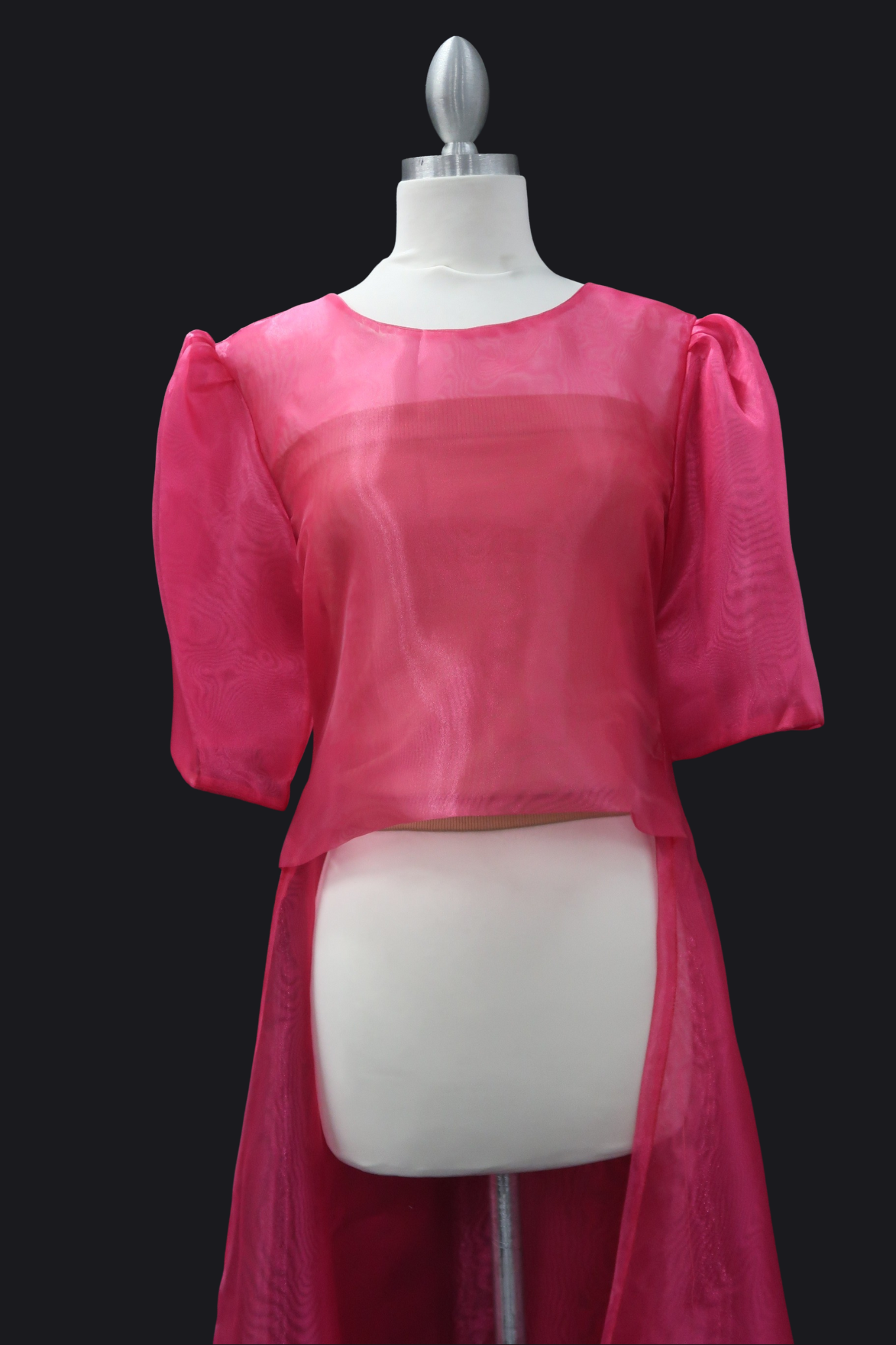 Adelaine Mara Blouse w/ Trail - Fuschia Pink