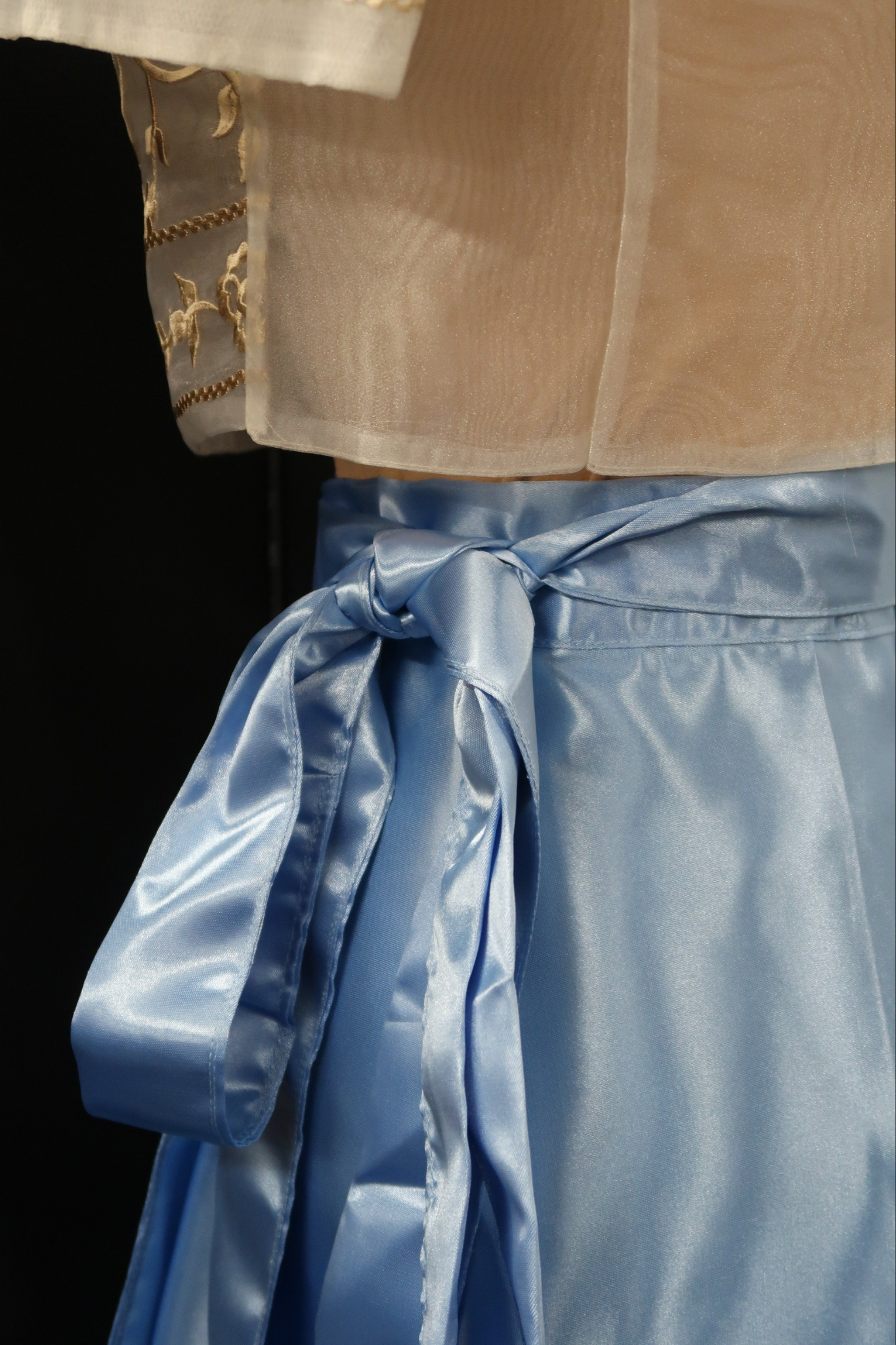 Satin Wrap Skirt - Sky Blue