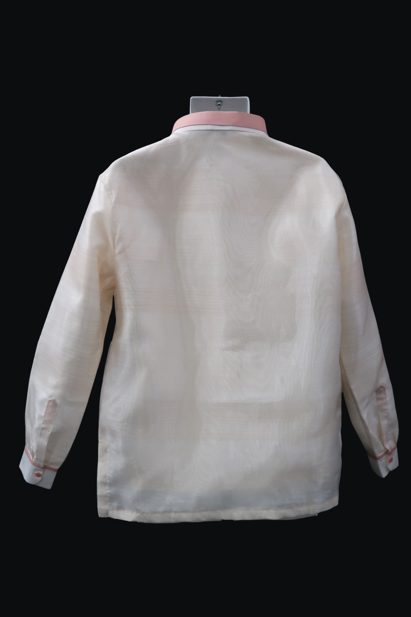 Beige & Old Rose Organza Barong - Linya