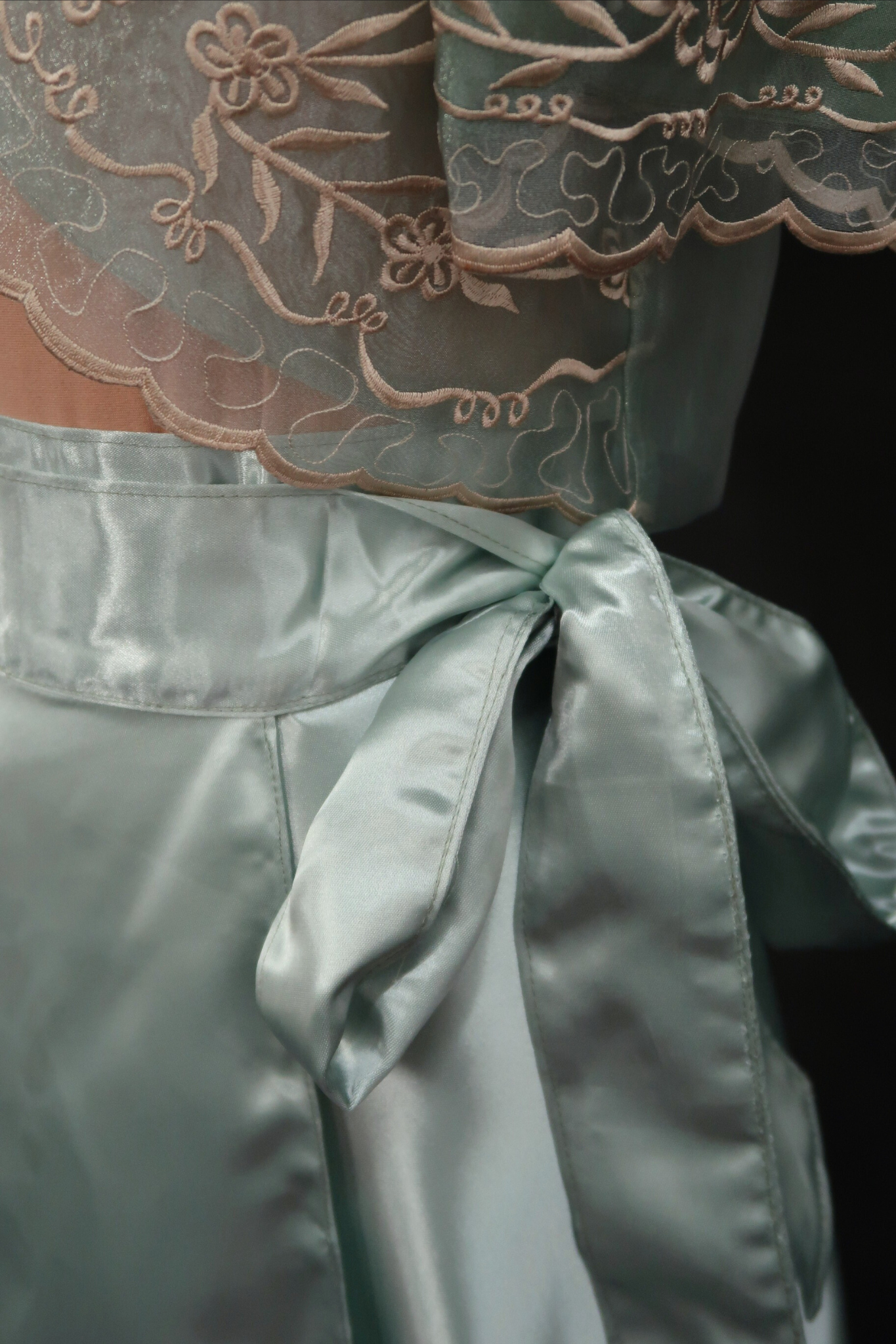 Satin Wrap Skirt - Sage Green