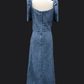 Full Lace Gown with Belt - Dusty Blue