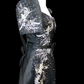 Black Mestiza Satin Gown w/ 3D Lace