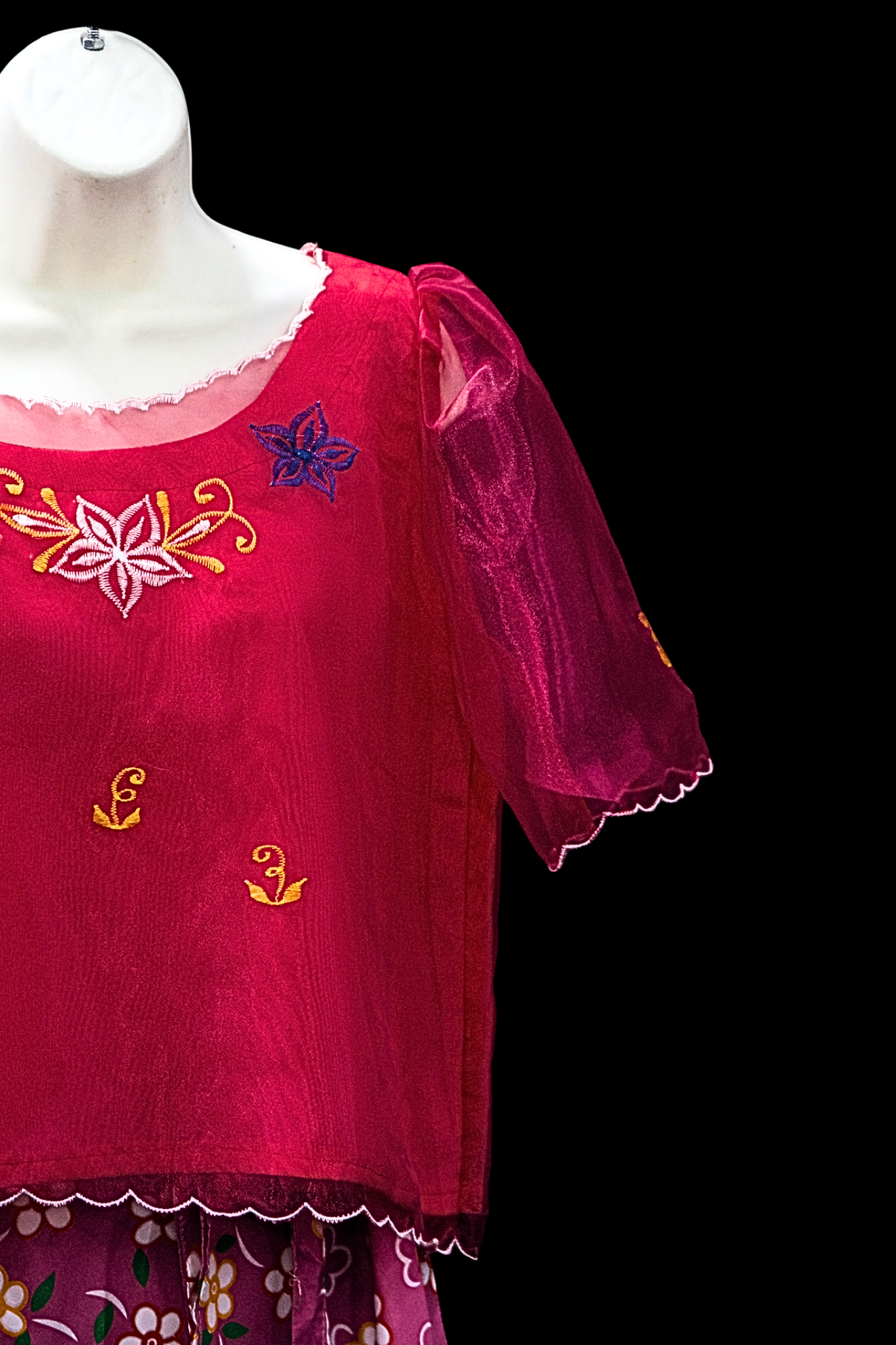 Adult Baro’t Saya Costume - Pink Floral