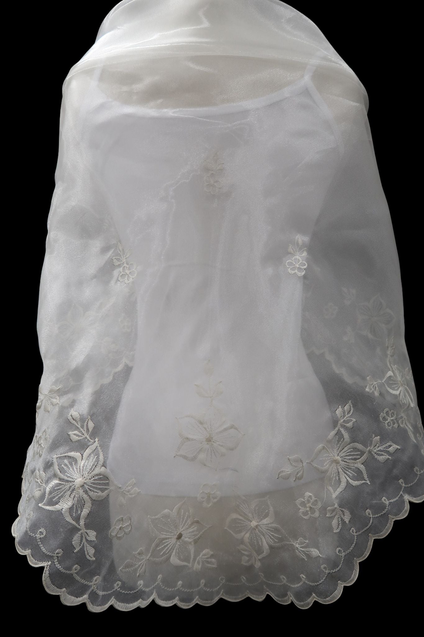 Ivory & Ivory Embroidered Alampay - Regal Drape (80")