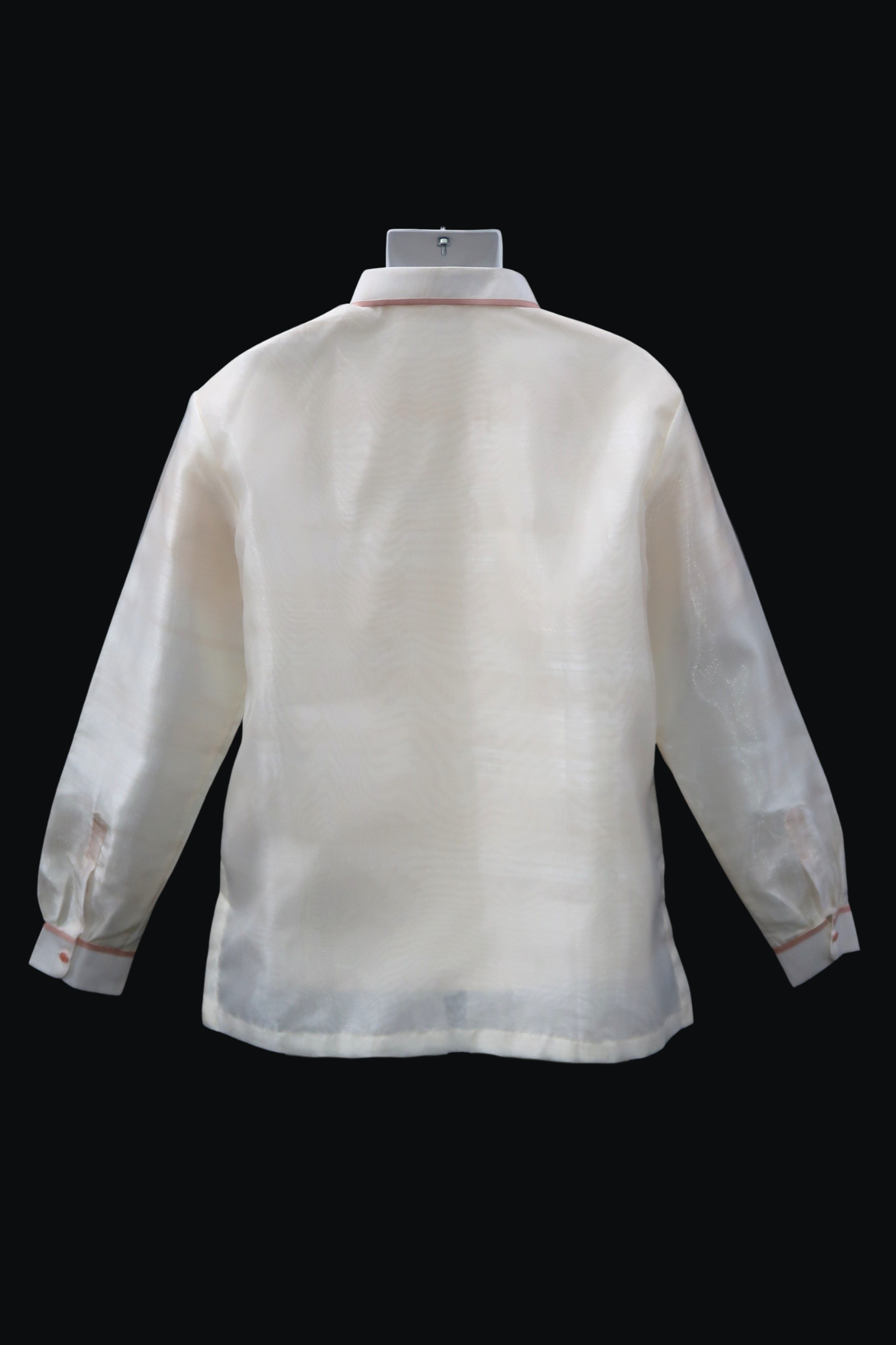 Beige & Old Rose Organza Barong - Aldin 3