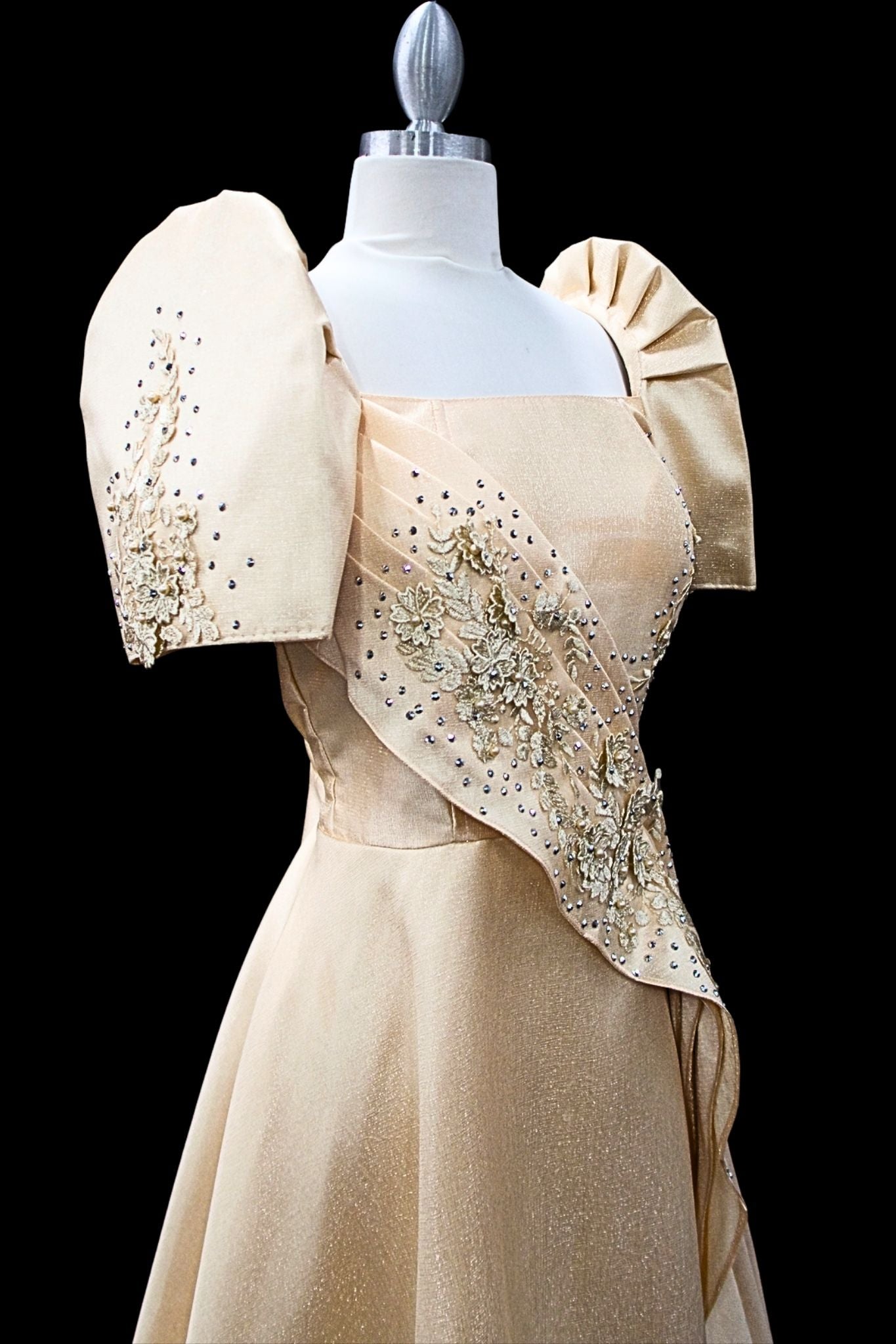 "Amihan" Metallic Gazar Mestiza Dress